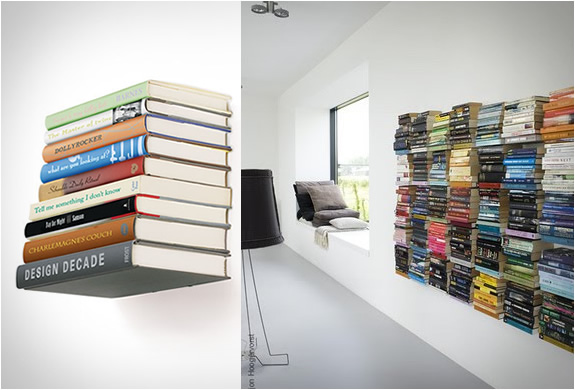 1 Pcs Wall Home Decor Design Student Creative Hidden Invisible Book Shelf X_NIU 