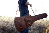 VINTAGE LEATHER GUITAR CASE