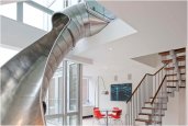 DUPLEX APARTMENT IN NY WITH A SLIDE | BY TURETT COLLABORATIVE ARCHITECTS