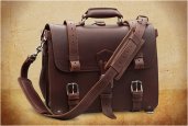 VINTAGE HANDMADE LEATHER BRIEFCASE