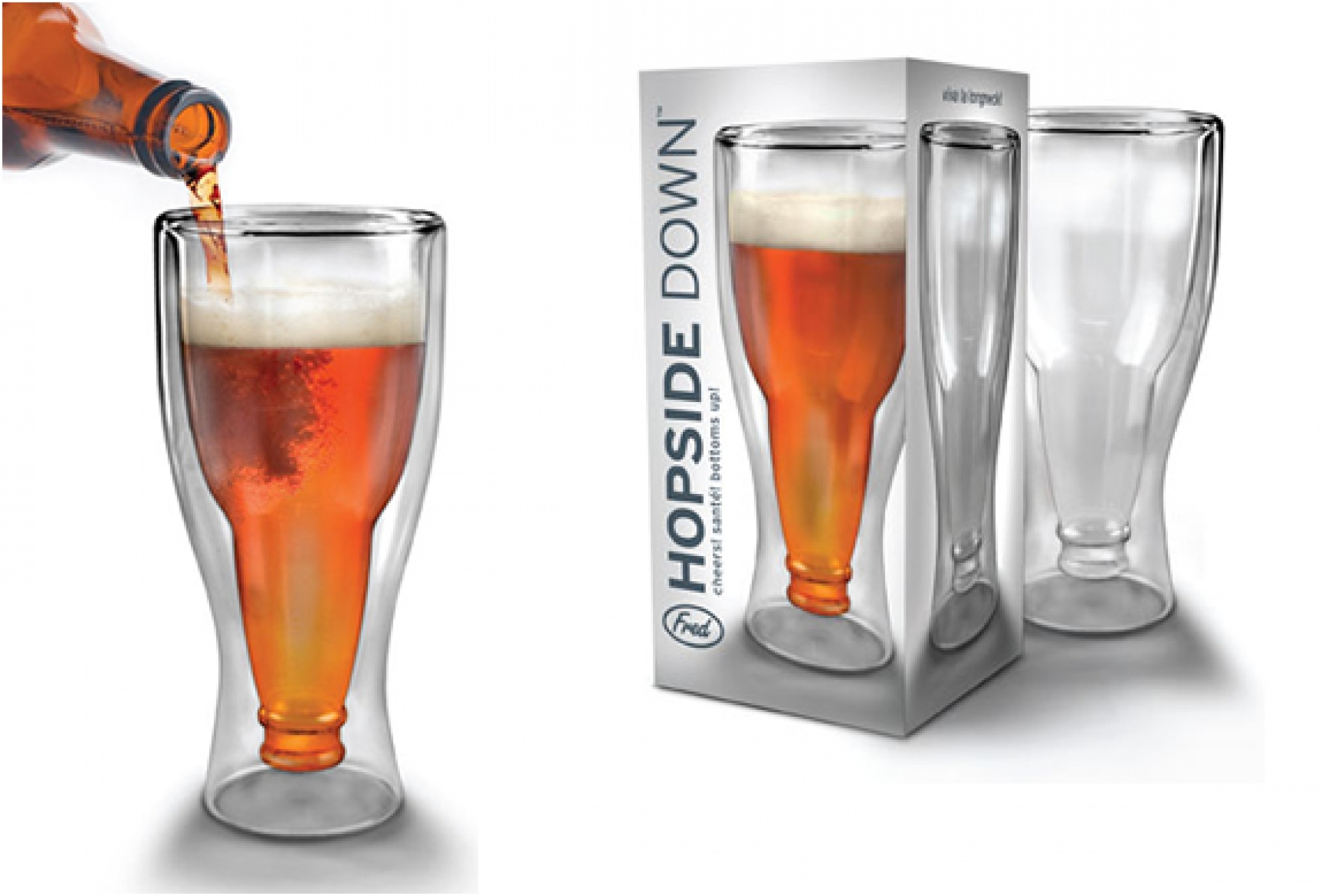 Hopside Down Beer Glass | By Fred And Friends | Image