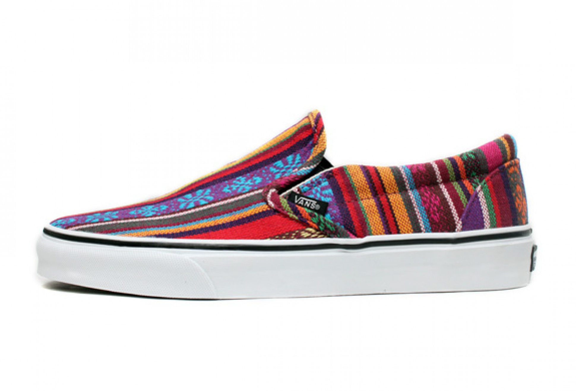 Striped slip on vans store