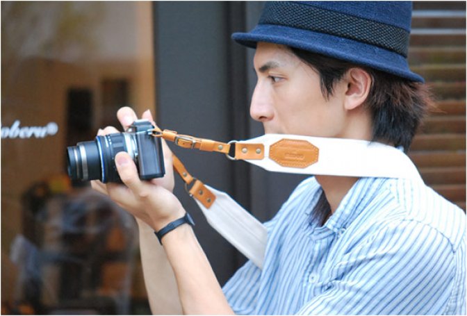ROBERU LEATHER & CANVAS CAMERA STRAP - Image