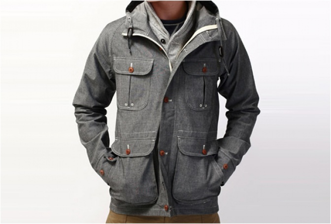 W+H WATERPROOF CHAMBRAY MOUNTAIN PARKA - Image