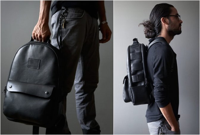 BLACK LEATHER UTILITY BACKPACK | BY KILLSPENCER - Image