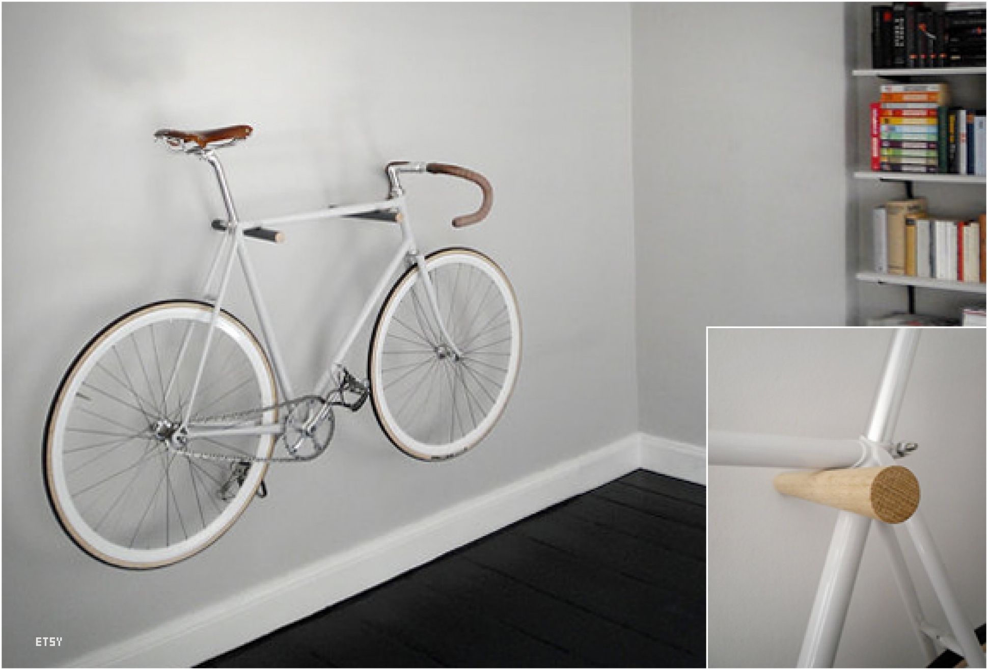 Minimal Wooden Bike Hook | Image