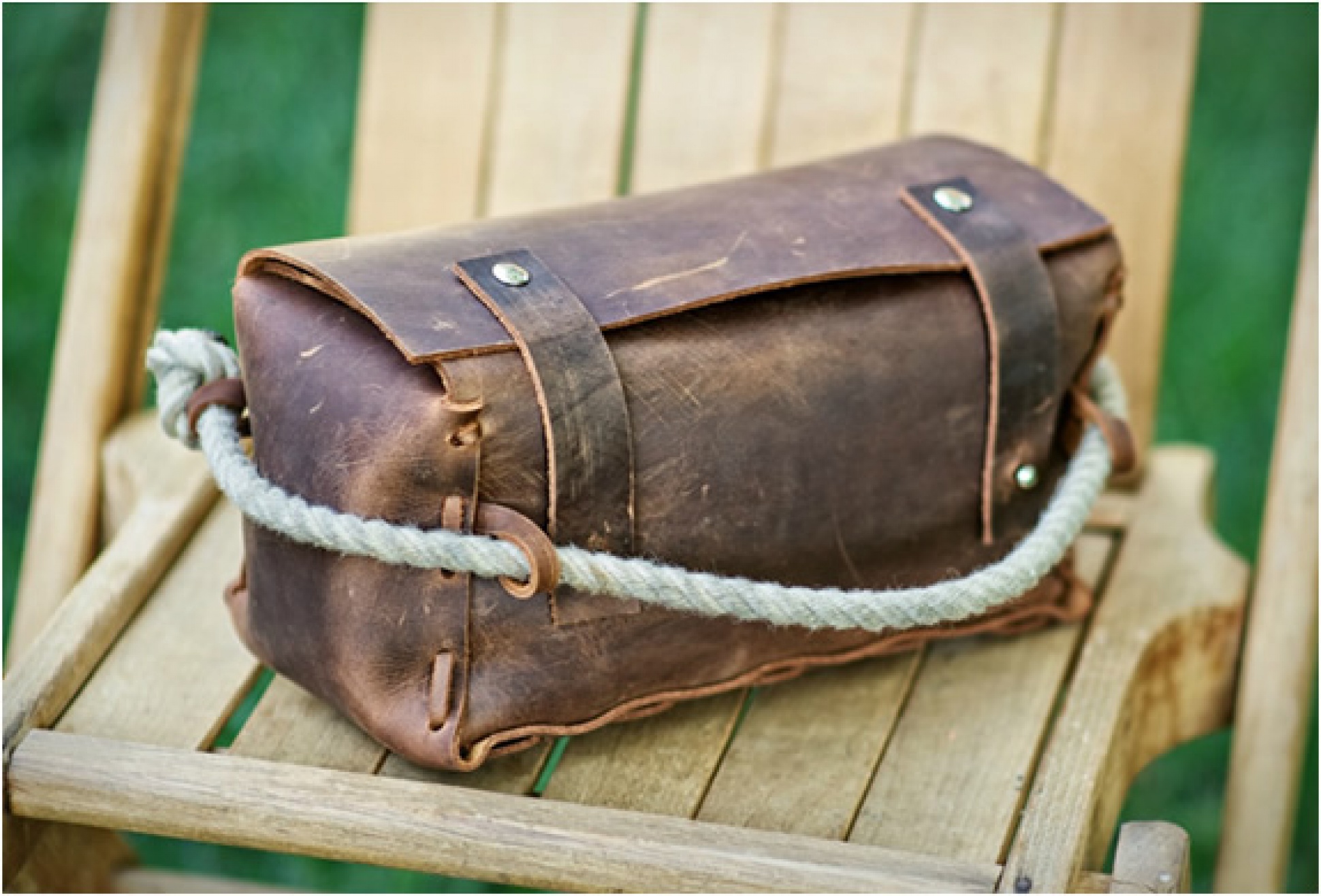 The Triple Leather Dopp Kit