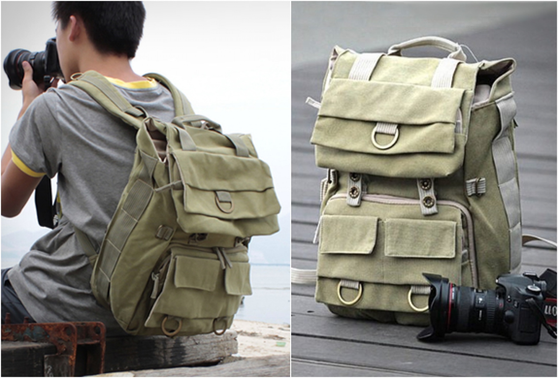 Canvas Camera Backpack | By Careell | Image