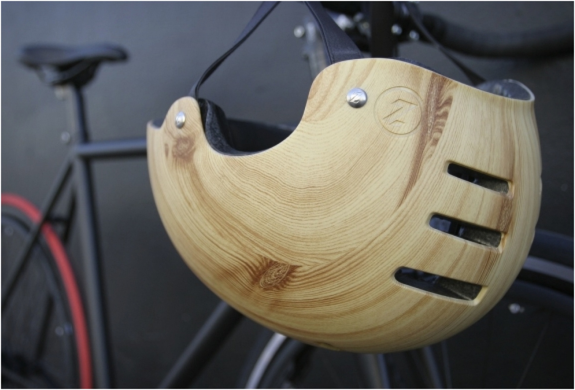 Wooden bike helmet top