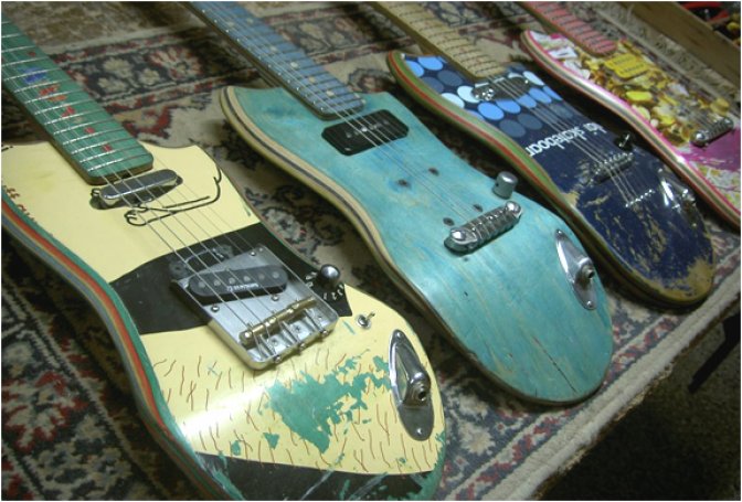 RECYCLED SKATEBOARD GUITARS - Image