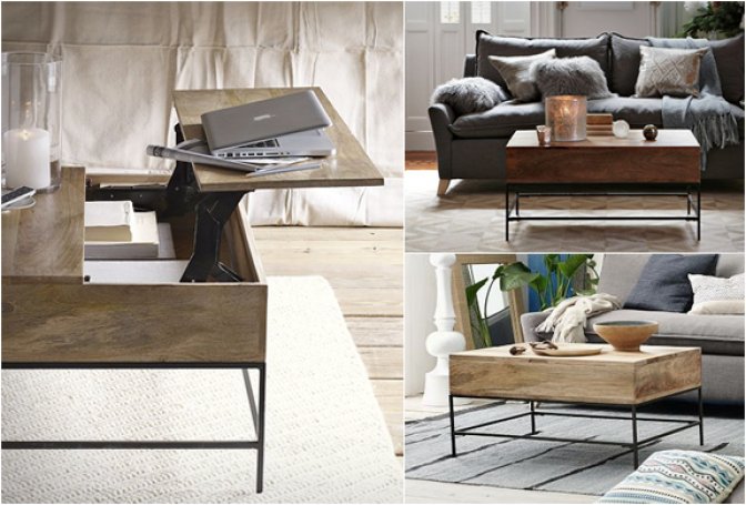 RUSTIC STORAGE COFFEE TABLE - Image