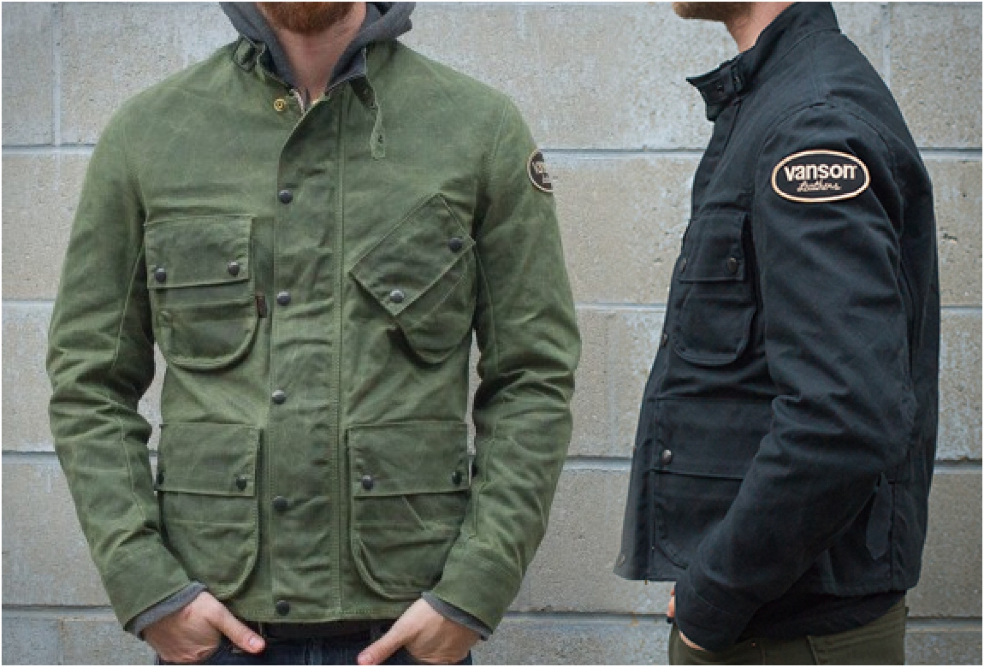 Vanson waxed cotton jacket on sale