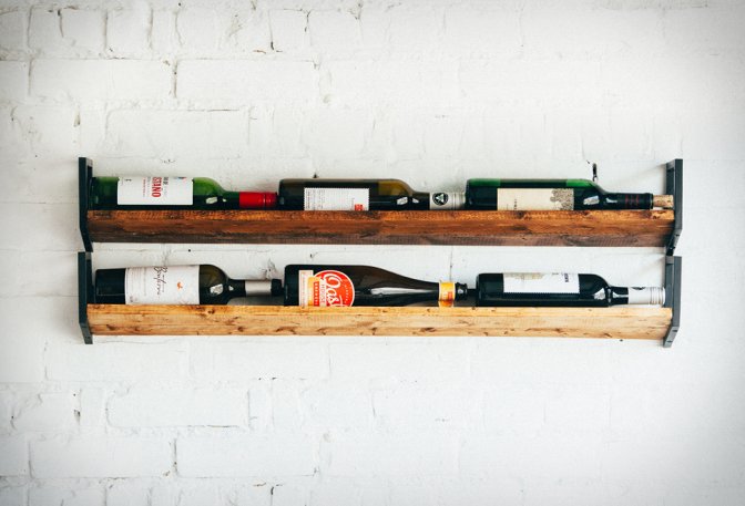 JM & Sons Wall Wine Rack - Image