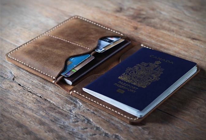 PERSONALIZED LEATHER PASSPORT WALLET - Image