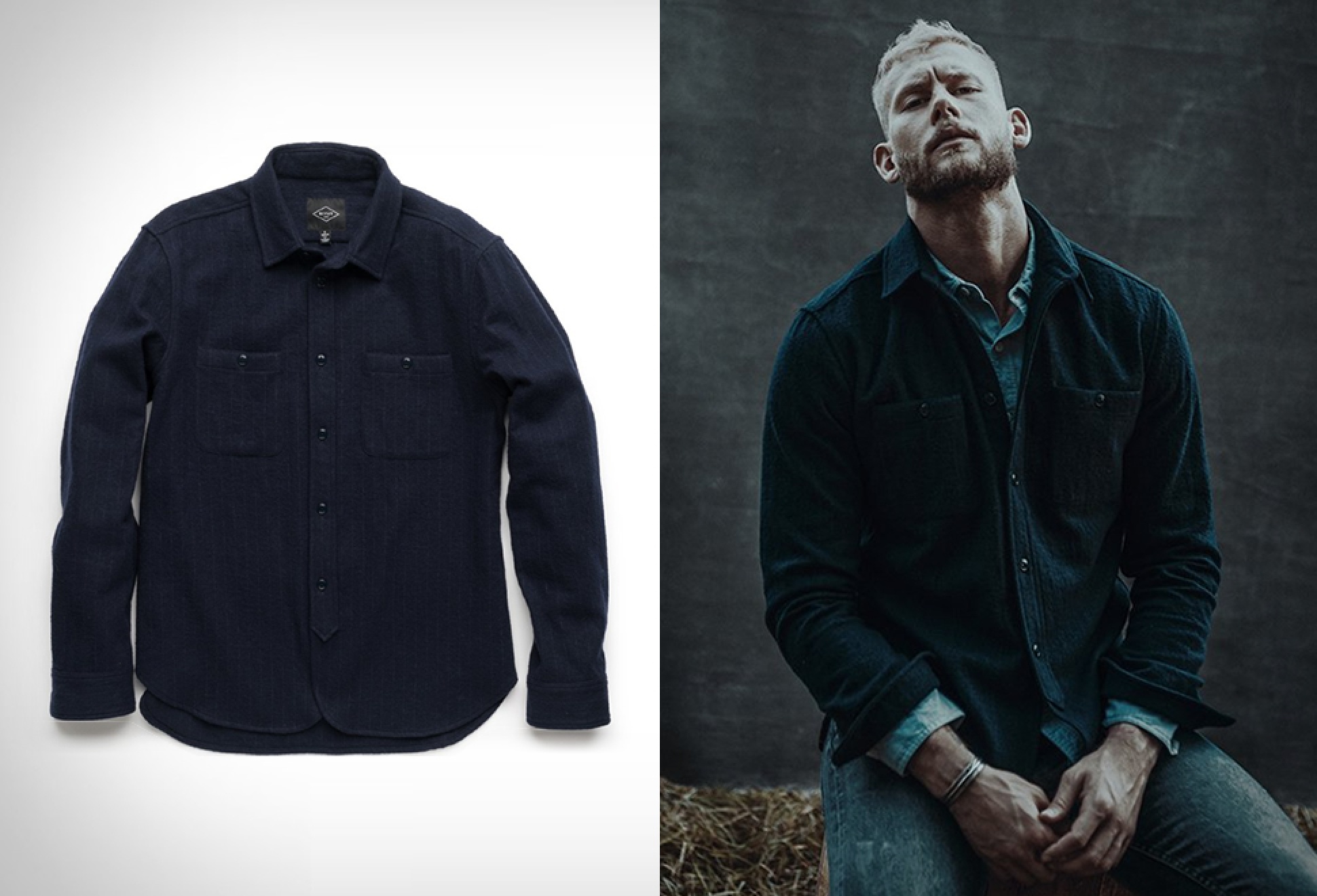Winfield Wool Pinstripe Overshirt | Image