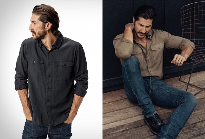 BUCK MASON DRAPED TWILL SHIRT - Image