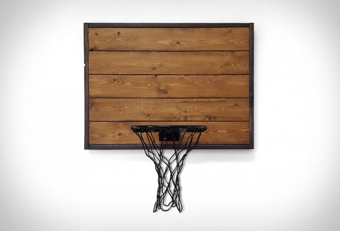 Rustic Wood Basketball Hoop - Image