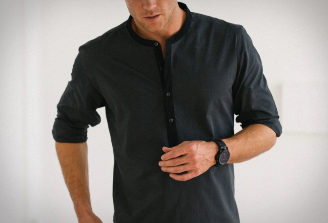 BATCH BAND COLLAR SHIRT - Image