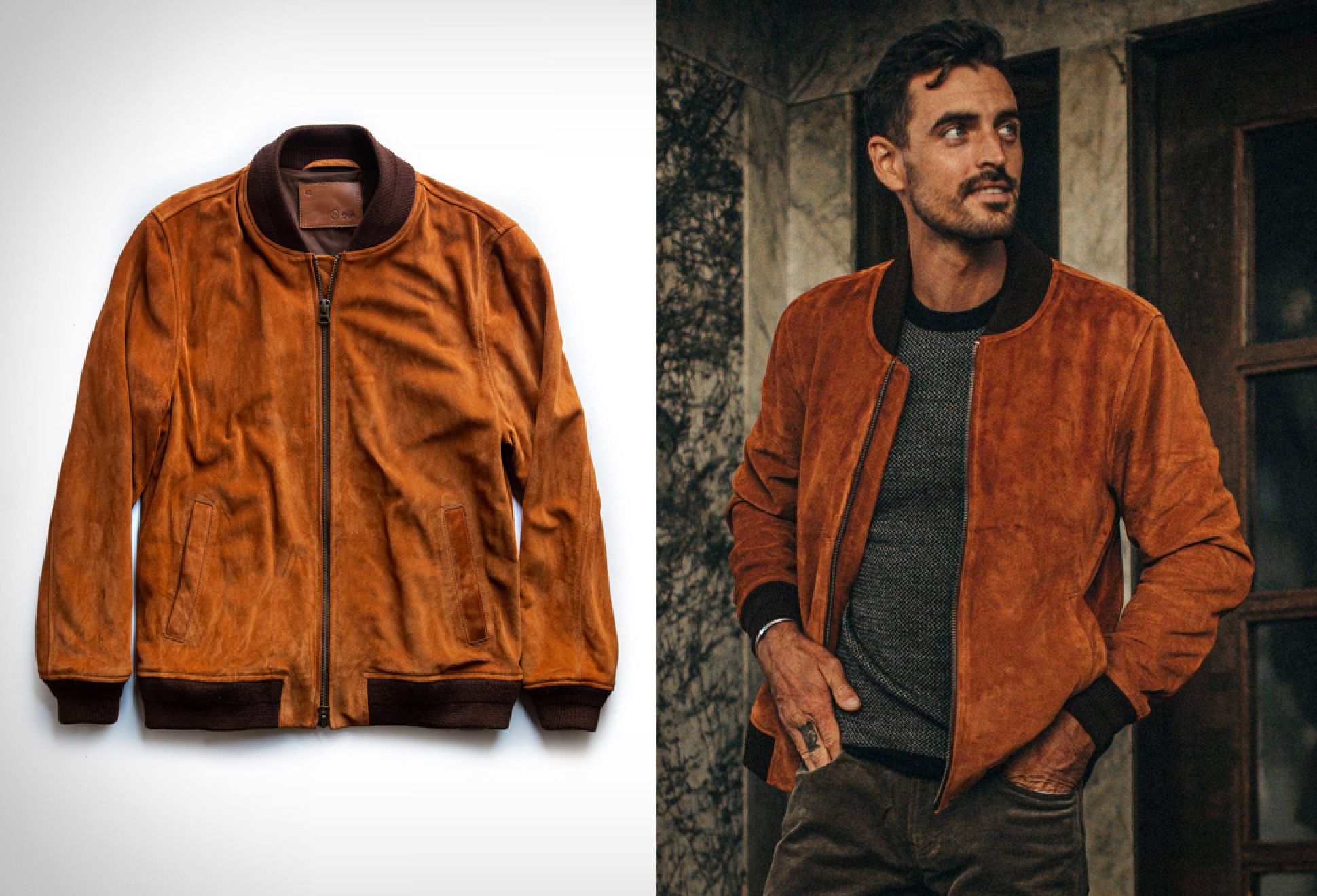 Taylor Stitch Suede Bomber Jacket | Image