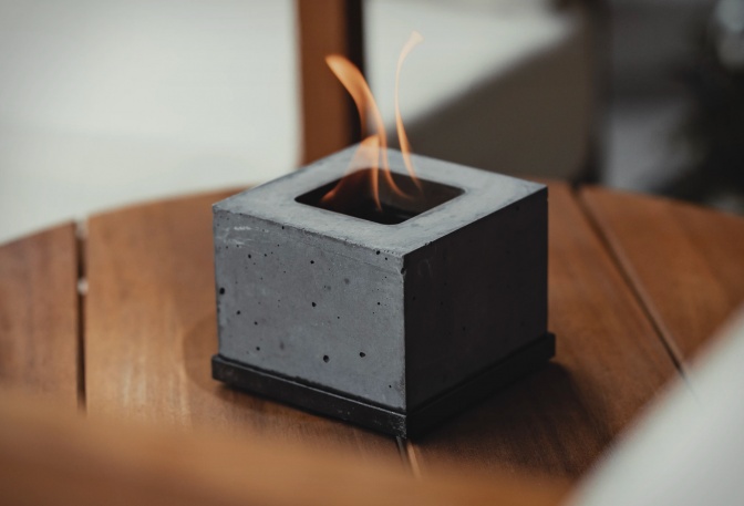 Flikr Personal Concrete Fireplace - Image