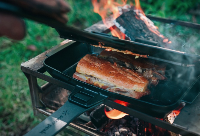 Snow Peak Cast Iron Sandwich Skillet - Image
