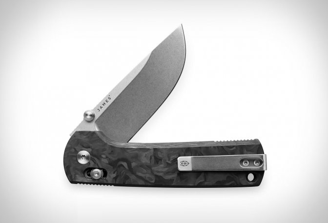 TJB Kline Marbled Carbon Fiber Knife - Image