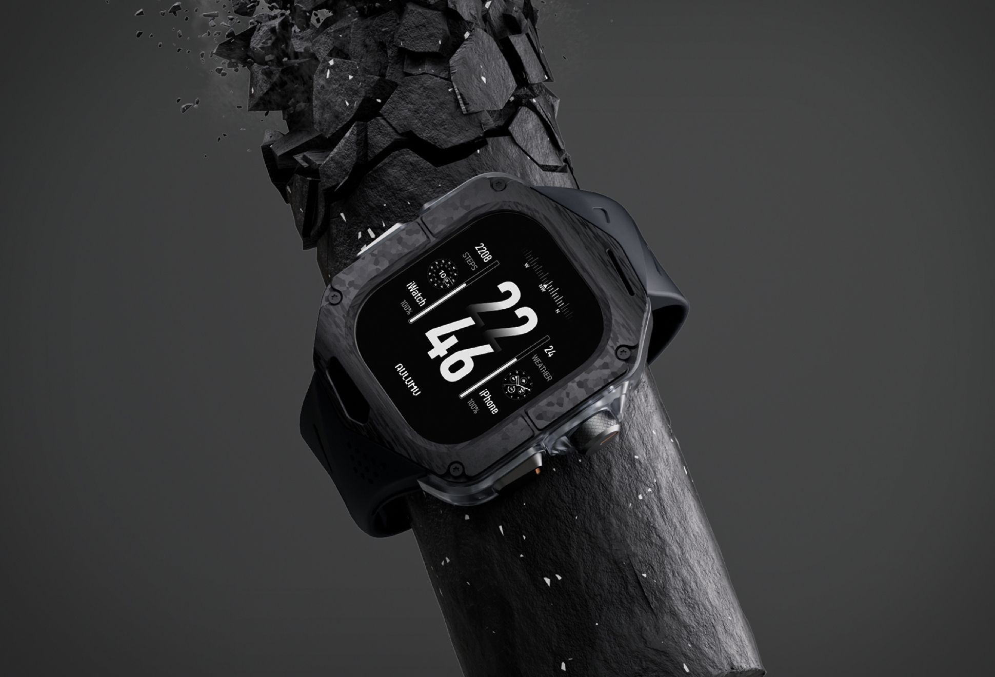 Aulumu A01 Apple Watch Carbon Fibre Case - Image