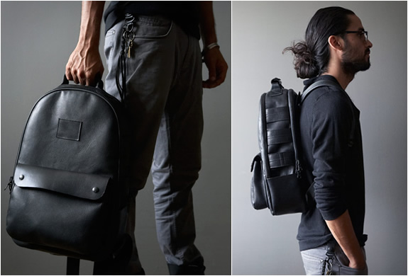 Black Leather Utility Backpack By Killspencer